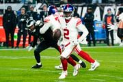 Giants quarterback Tyrod Taylor replaced Tommy DeVito in the second half, nearly engineering a comeback in loss to the Eagles.