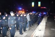 The Jersey City Police Department holds a memorial service to Robert Nguyen and Shawn Carson, police officers who died on Christmas night 2005 when the police cruise went off the open Lincoln Highway Bridge.
