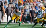 Green Bay Packers quarterback Jordan Love (10) plays against the Carolina Panthers during an NFL football game Sunday, Dec. 24, 2023, in Charlotte, N.C.